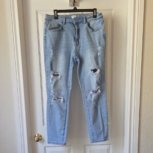 Wax Jean Light Blue Distressed Boyfriend Jeans